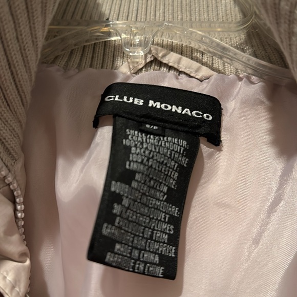 Club Monaco Puffer Jacket size S Cream Pinkish  color - Picture 6 of 9